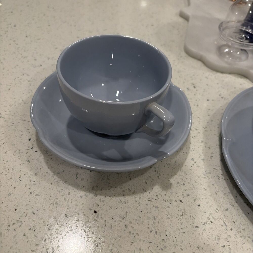 Johnson Brothers Graydawn Blue Collection 1 Flat Cup & Saucers (Replacements)